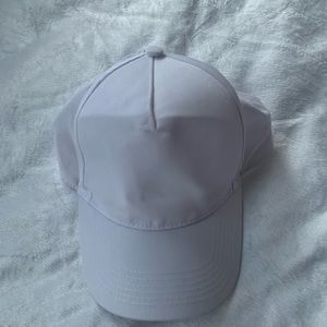 Plain white snap back hat